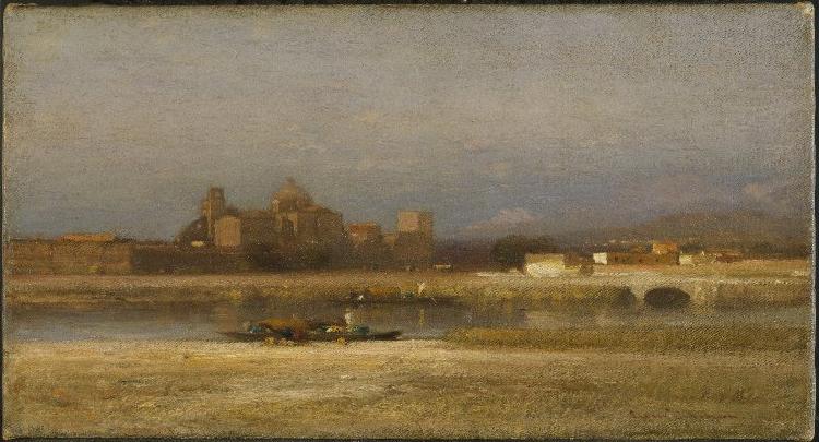 Samuel Colman On the Viga Outskirts of the City of Mexico